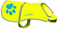 Yellow Dog Reflective Vest L Size Fluorescent Hi Visibility Dog Jacket Helps to Safeguard Your PUP in The Outdoors On and Off Leash