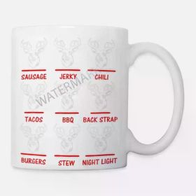 Christmas Deer Hunting Santa 1659000 Ceramic Coffee Mug | 11oz White with Red Text & Reindeer Design | Humorous