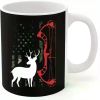 1pc Vintage Deer & Bow Hunting Camo Mug - 11oz White Ceramic Coffee Cup with US Flag Design, BPA-Free,