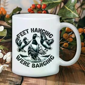 Funny Duck Hunting Ceramic Coffee Mug - Reusable, Microwave Safe, Hand Wash Only, Perfect Gift for Coffee