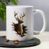 1pc Unique Deer Peek-a-Boo Ceramic Mug - 11oz Insulated Coffee Cup with Forest Design, Ideal Gift for Hunting & Deer