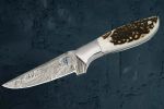 Damascus Steel Outdoor Knife | Antler Handle | Faneema Cutlery