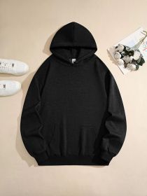 270G Fleece Hooded Sweatshirt With Rope S-2XL, POD Can Be Customized Including Embryo And Print (Option: Black-S)