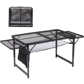 4.7ft Black Outdoor Folding Table (Color: Black)
