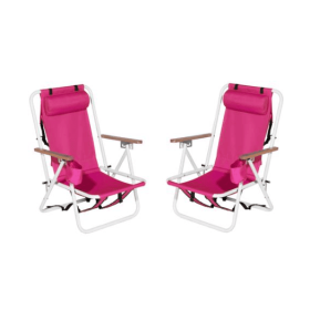 2pcs 23X21.7X31.5in Beach Chair (Option: Barbie pink)