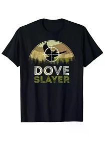 180 grams solid color single-sided printed round neck T-shirt camouflage vintage sunset pigeon hunter pigeon hunting men's T-shirt (Color: Black, size: S)
