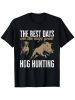 1pc Wild Hog Hunting Dog Print T-Shirt, 100% Cotton Crew Neck Short Sleeve Tee, Casual All-Season Knit Fabric Top