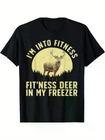 Funny Deer Hunting Art For Men Women Wildlife Hunter Hunting T-ShirtCouple Clothing 2025 (Color: Black, size: M)