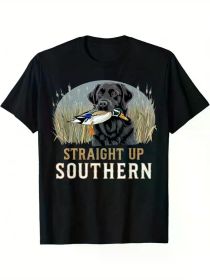 Straight Up Dog Hunting Duck Southern Men S Hunting T-Shirt Clothing, 220g Pure Cotton., Regular-Fit, Family T-shirt (Color: Black, size: XL)