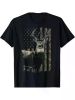 Hunting Camo American Flag Deer T-ShirtCouple Clothing 2025