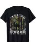 Funny 'I'm Into Fitness Deer in My Freezer' Hunting Tee - Men's Black Cotton T-Shirt with Camo Deer Graphic